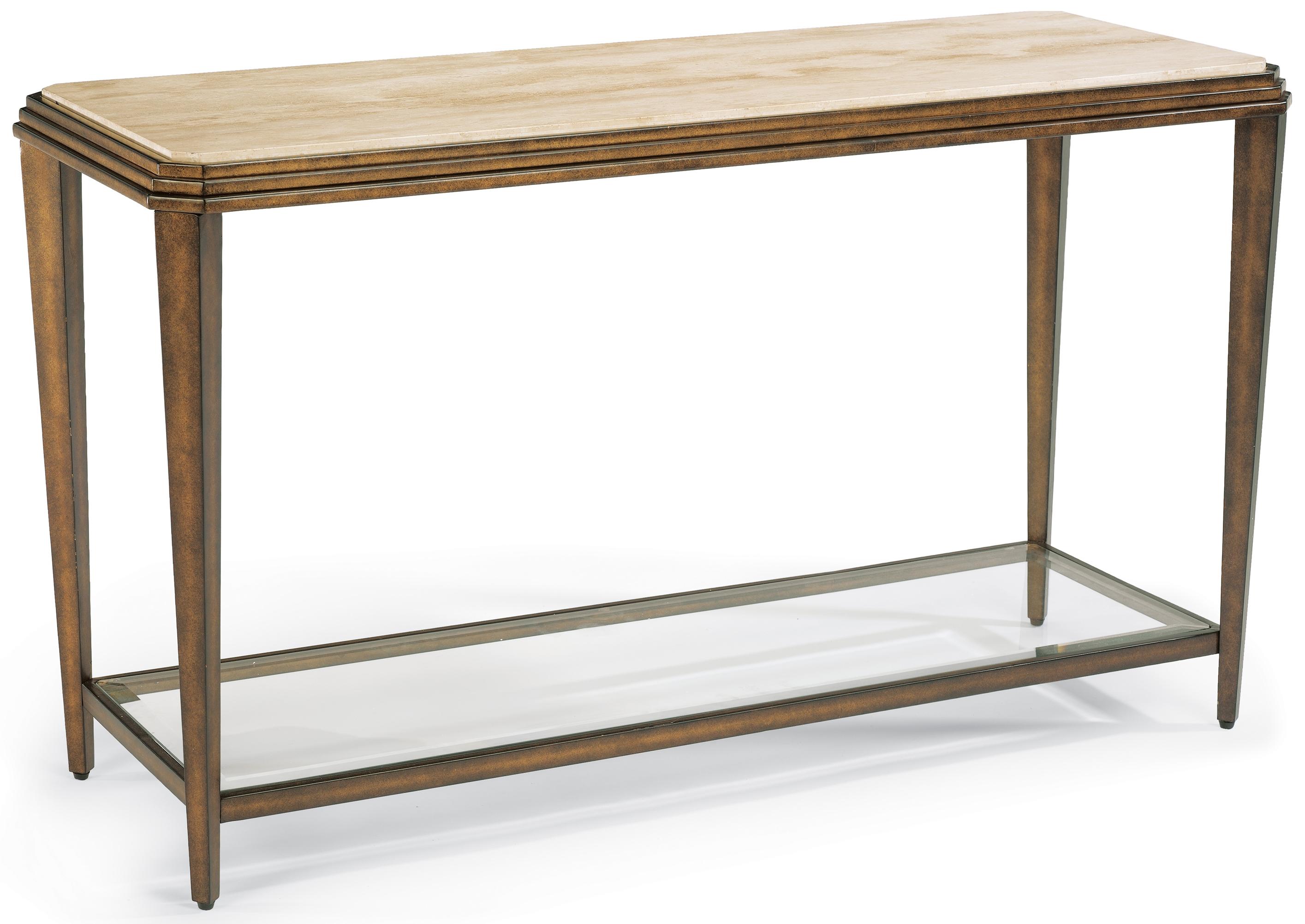 Flexsteel Seville Metal Sofa Table with Marble Top AHFA Sofa Table